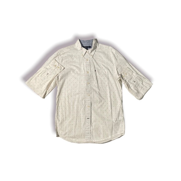 Men's White Medium Classic Fit Tommy Hilfiger Button-Down/Up Dress Shirt - Picture 1 of 2